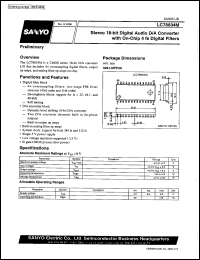 LC78834M datasheet: Stereo 18 bits digital audio D/A converter with on-chip 4fs digital filter LC78834M