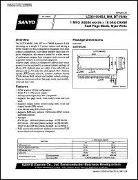 LC321664BM-70 datasheet: 1 MEG (65536 words x 16 bit) DRAM, fast page mode, byte write LC321664BM-70