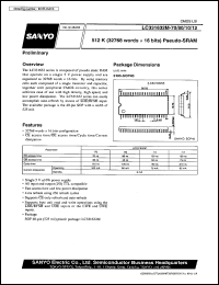 LC331632M-70 datasheet: 512 K (32768 words x 16 bit) pseudo-SRAM LC331632M-70