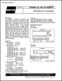 LC3564SS-70 datasheet: 64 K (8192 words x 8 bit) SRAM LC3564SS-70
