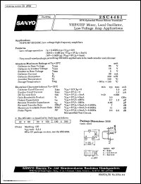 2SC4401 datasheet: NPN epitaxial planar silicon transistor, VHF/UHF mixer, local oscillator, low-voltage amp application 2SC4401