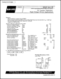 2SC4412 datasheet: NPN epitaxial planar silicon transistor, TV camera deflection high-voltge driver application 2SC4412