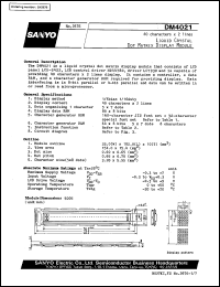 DM4021 datasheet: LCD matrix display module (40 characters x 2 line) DM4021