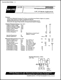 2SD1620 datasheet: NPN epitaxial planar silicon transistor, 1,5V, 3V strobe application 2SD1620