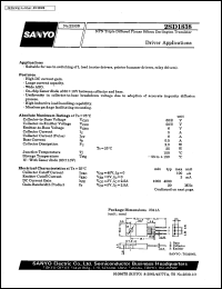 2SD1838 datasheet: NPN epitaxial planar silicon transistor, driver application 2SD1838
