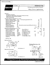 2SD2176 datasheet: NPN epitaxial planar silicon transistor, motor driver application 2SD2176