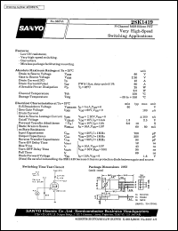 2SK1419 datasheet: N-channel MOS silicon FET, very high-speed switching application 2SK1419