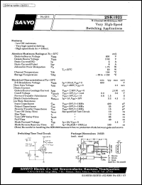 2SK1922 datasheet: N-channel MOS silicon FET, very high-speed switching application 2SK1922