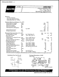 2SK1923 datasheet: N-channel MOS silicon FET, very high-speed switching application 2SK1923