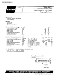 2SK2074 datasheet: N-channel junction silicon FET, high-frequency, low-noise amp application 2SK2074