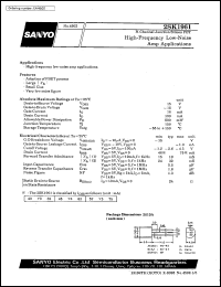 2SK1961 datasheet: N-channel junction silicon FET, high-frequency low-noise amp application 2SK1961