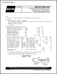 2SA1371 datasheet: PNP epitaxial planar silicon transistor, high-definition CTR display, video output application 2SA1371