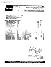 2SA1968 datasheet: PNP epitaxial planar silicon transistor, high-voltage amp, high-voltage switching application 2SA1968