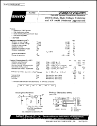 2SA1209 datasheet: PNP epitaxial planar silicon transistor, 160V/140mA high-voltage switching and AF 100W predriver application 2SA1209