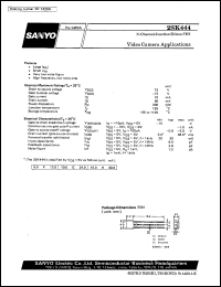 2SK444 datasheet: N-channel junction silicon FET, video camera application 2SK444