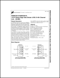 DS90CR216MTDX datasheet: +3.3V Rising Edge Data Strobe LVDS 21-Bit Channel Link - 66 MHz DS90CR216MTDX