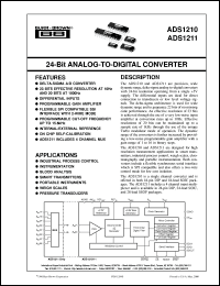 ADS1211U/1K datasheet: 24-Bit Analog-To-Digital Converter ADS1211U/1K