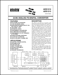 ADS1213E datasheet: 22-Bit Analog-To-Digital Converter ADS1213E