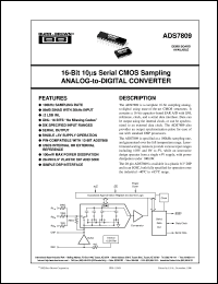 ADS7809PB datasheet: 16-Bit 10µs Serial CMOS Sampling Analog-to-Digital Converter ADS7809PB