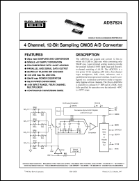 ADS7824P datasheet: 4 Channel, 12-Bit Sampling CMOS A/D Converter ADS7824P