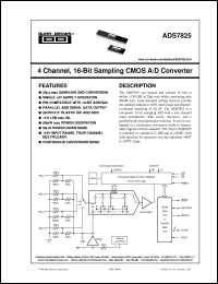 ADS7825U datasheet: 4 Channel, 16-Bit Sampling CMOS A/D Converter ADS7825U