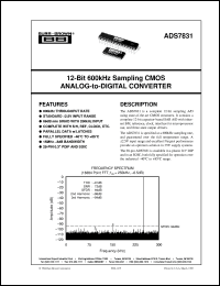 ADS7831P datasheet: 12-Bit 600kHz Sampling CMOS Analog-to-Digital Converter ADS7831P