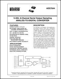 ADS7844E datasheet: 12-Bit, 8-Channel Serial Output Sampling Analog-To-Digital Converter ADS7844E