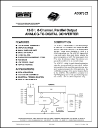 ADS7852Y/2K5 datasheet: 12-Bit, 8-Channel, Parallel Output Analog-to-Digital Converter ADS7852Y/2K5