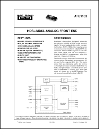 AFE1103E datasheet: HDSL/MDSL Analog Front End AFE1103E
