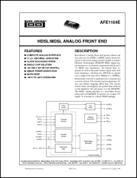 AFE1104E datasheet: HDSL/MDSL Analog Front End AFE1104E