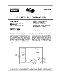 AFE1124E/1K datasheet: HDSL/MDSL Analog Front End AFE1124E/1K