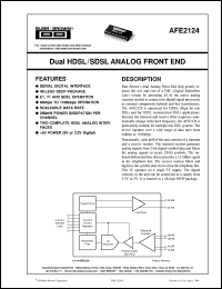 AFE2124E datasheet: Dual HDSL/SDSL Analog Front End AFE2124E