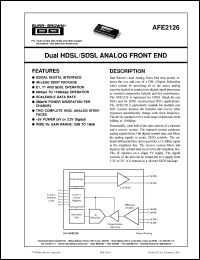 AFE2126E/1K datasheet: Dual HDSL/SDSL Analog Front End AFE2126E/1K