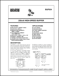 BUF634F/500 datasheet: 250mA High-Speed Buffer BUF634F/500