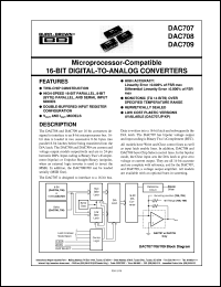 DAC707KP datasheet: Microprocessor-Compatible 16-Bit Digital-to-Analog Converters DAC707KP