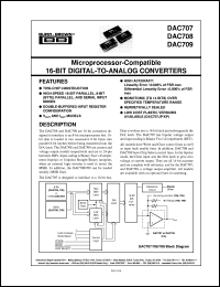 DAC709KH datasheet: Microprocessor-Compatible 16-Bit Digital-to-Analog Converters DAC709KH