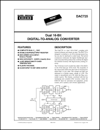 DAC725KP datasheet: Dual 16-Bit Digital-to-Analog Converter DAC725KP