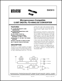 DAC813KP datasheet: Microprocessor-Compatible 12-Bit D/A Converter DAC813KP