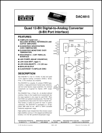 DAC4815AP datasheet: Quad 12-Bit Digital-to-Analog Converter (8-Bit Port Interface) DAC4815AP