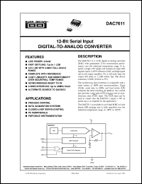 DAC7611PB datasheet: 12-Bit Serial Input Digital-To-Analog Converter DAC7611PB