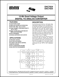 DAC7624UB datasheet: 12-Bit Quad Voltage Output Digital-to-Analog Converter DAC7624UB