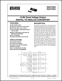 DAC7625U datasheet: 12-Bit Quad Voltage Output Digital-to-Analog Converter DAC7625U