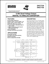 DAC7724U/1K datasheet: 12-Bit Quad Voltage Output Digital-to-Analog Converter DAC7724U/1K