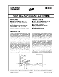 DDC101U datasheet: 20-Bit Analog-to-Digital Converter DDC101U