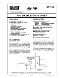 DRV102F/500 datasheet: PWM Solenoid/Valve Driver DRV102F/500