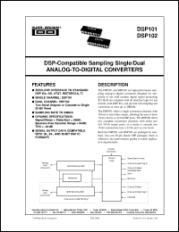 DSP102JP datasheet: DSP-Compatible Sampling Single/Dual Analog-to-Digital Converters DSP102JP