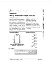 DS90LV047ATMX datasheet: 3V LVDS Quad CMOS Differential Line Driver DS90LV047ATMX