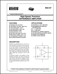 INA157UA datasheet: High-Speed, Precision Difference Amplifier INA157UA