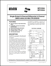 MPC509AU/1K datasheet: Single-Ended 8-Channel/Differential 4-Channel CMOS Analog Multiplexers MPC509AU/1K