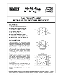 OPA4130UA datasheet: Low Power, Precision FET-Input Operational Amplifiers OPA4130UA